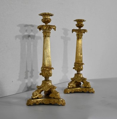 Early 19th Century Bronze Candleholders, Set of 2-RVK-1338278