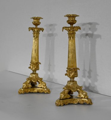 Early 19th Century Bronze Candleholders, Set of 2-RVK-1338278