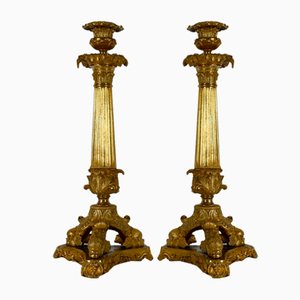 Early 19th Century Bronze Candleholders, Set of 2-RVK-1338278