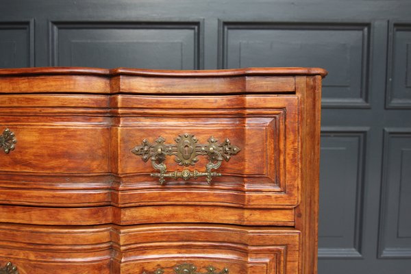 Early 19th Century Curved Cherrywood Chest of Drawers-TAT-1766294