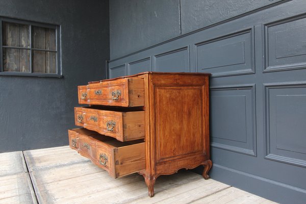 Early 19th Century Curved Cherrywood Chest of Drawers-TAT-1766294