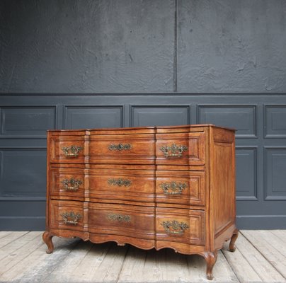 Early 19th Century Curved Cherrywood Chest of Drawers-TAT-1766294