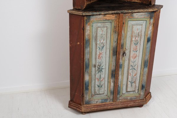 Early 19th Century Decorated Swedish Corner Cabinet-MJF-1333594