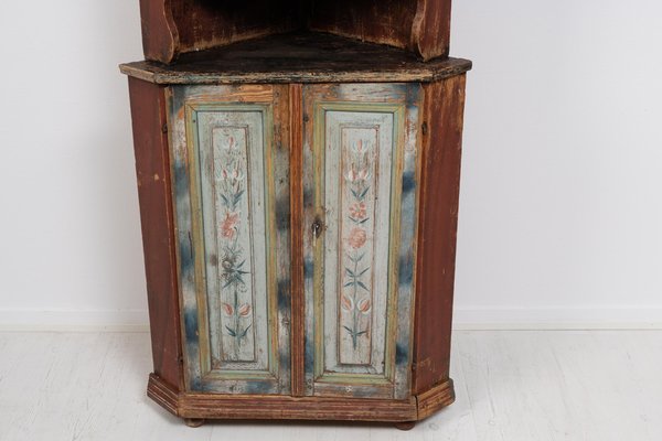 Early 19th Century Decorated Swedish Corner Cabinet-MJF-1333594