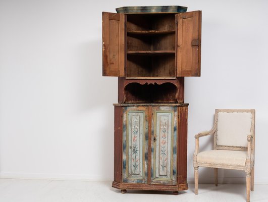 Early 19th Century Decorated Swedish Corner Cabinet-MJF-1333594