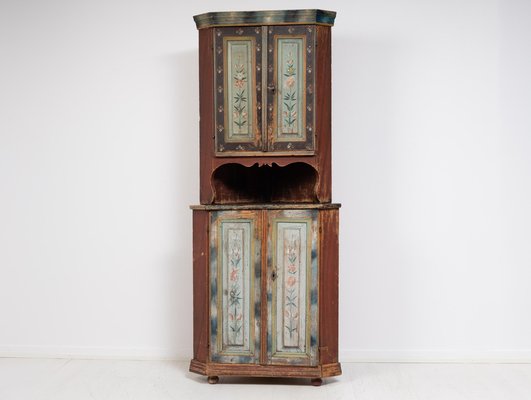 Early 19th Century Decorated Swedish Corner Cabinet-MJF-1333594