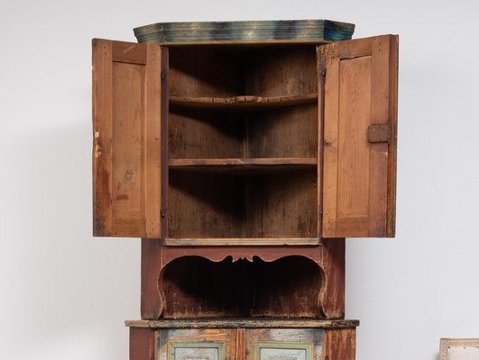 Early 19th Century Decorated Swedish Corner Cabinet-MJF-1333594