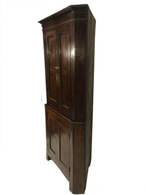 Early 19th Century Dutch Oak 2-Part Corner Cupboard-UCH-1224581