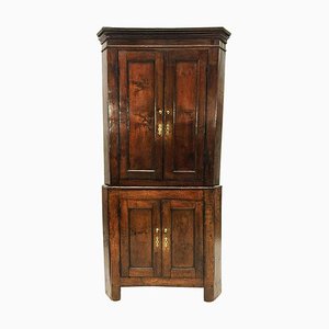 Early 19th Century Dutch Oak 2-Part Corner Cupboard-UCH-1224581