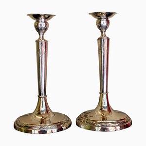 Early 19th Century Italian Empire Silver Candlesticks, Rome, 1811, Set of 2-AXE-1433408