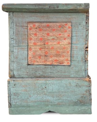 Early 19th Century Light Blue Floral Painted Blanket Chest-BGS-2035716