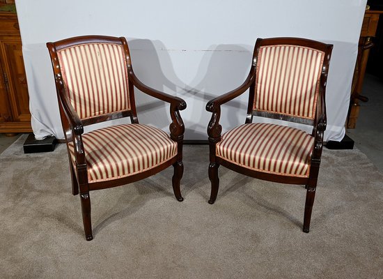 Early 19th Century Massive Cuba Mahogany Armchairs, Set of 2-RVK-1711121