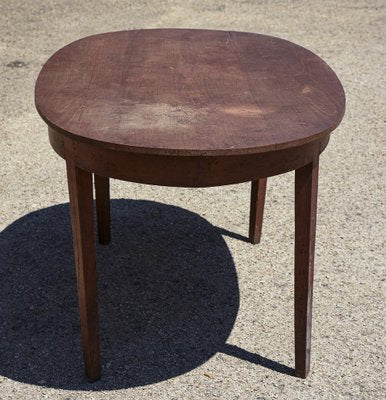 Early 19th Century Neoclassical Style Oval Side Table in Solid Cherry, Italy-RAQ-1306925