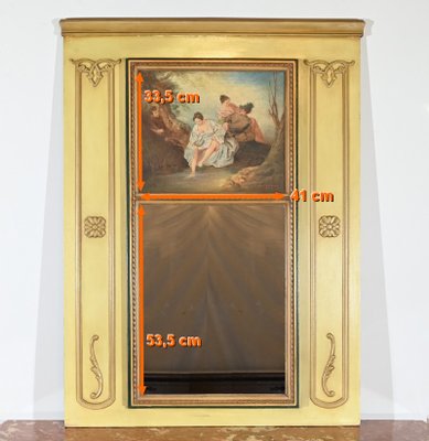 Early 19th Century Restoration Trumeau Mirror in Gilded Wood-RVK-1800209