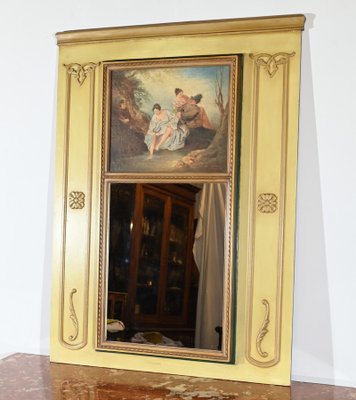 Early 19th Century Restoration Trumeau Mirror in Gilded Wood-RVK-1800209