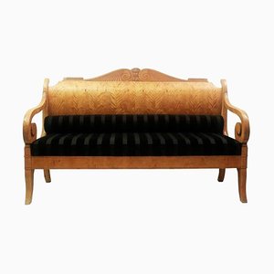 Early 19th Century Russian Biedermeier Sofa in Birchwood & Upholstery-FGA-922900