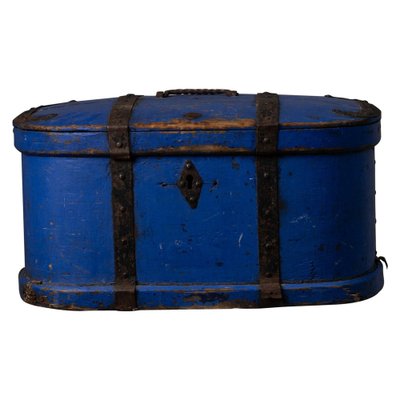 Early 19th Century Swedish Antique Bright Blue Travelling Box-MJF-1161598