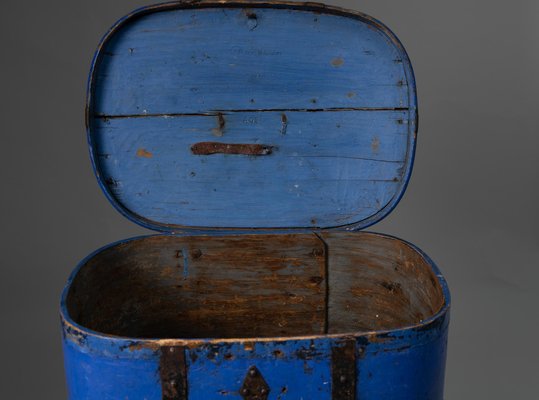 Early 19th Century Swedish Antique Bright Blue Travelling Box-MJF-1161598