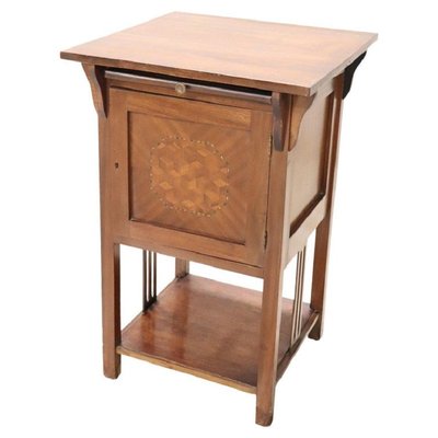 Early 20th Century Art Nouveau Inlaid Walnut Side Table-DCO-1449687