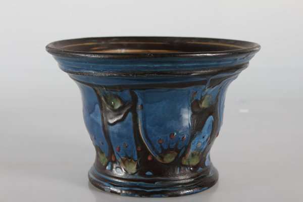 Early 20th Century Art Object Ceramic Flowerpot from Herman A. Kähler, Denmark, 1920s-QQ-1758347