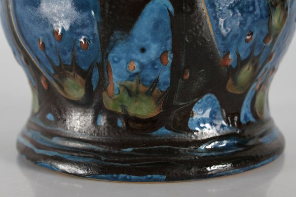 Early 20th Century Art Object Ceramic Flowerpot from Herman A. Kähler, Denmark, 1920s-QQ-1758347