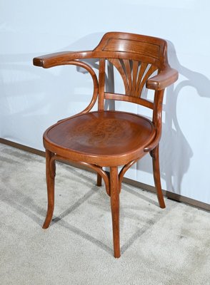 Early 20th Century Beech Desk Armchair from J&J Kohn, 1890s-RVK-1735217