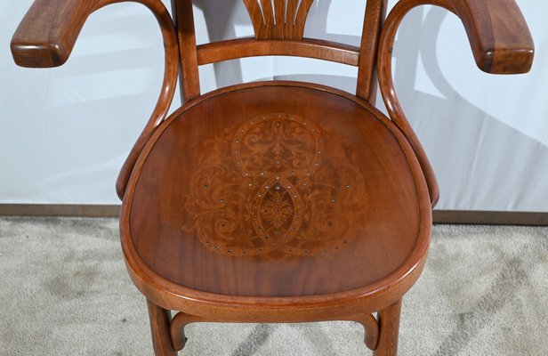 Early 20th Century Beech Desk Armchair from J&J Kohn, 1890s-RVK-1735217