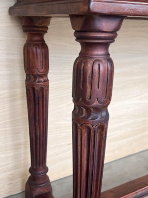 Early 20th Century Catalan Spanish Carved Walnut Console Table with Two Drawers, 1890-PSK-2020302