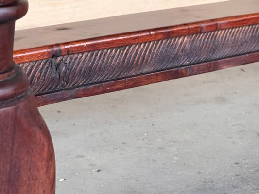 Early 20th Century Catalan Spanish Carved Walnut Console Table with Two Drawers, 1890-PSK-2020302