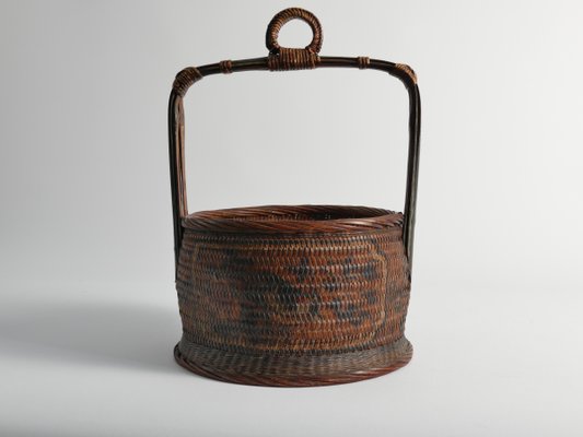 Early 20th Century Chinese Betrothal or Wedding Basket with Peony and Bird Motif-RUK-1815032