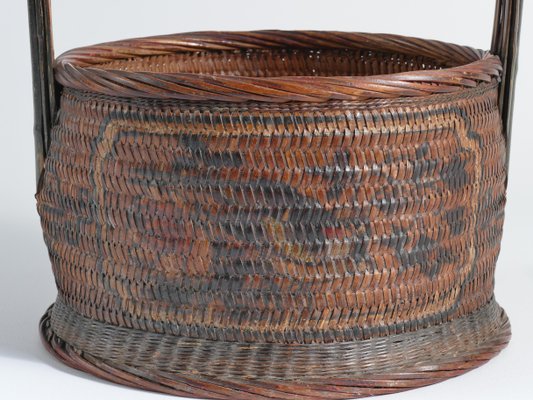 Early 20th Century Chinese Betrothal or Wedding Basket with Peony and Bird Motif-RUK-1815032