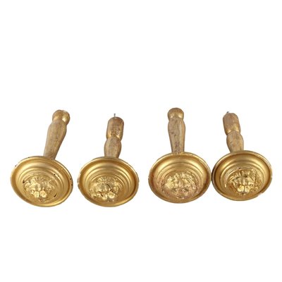 Early 20th Century Curtain Holders in Gilded Wood, Set of 4-VMM-1713223