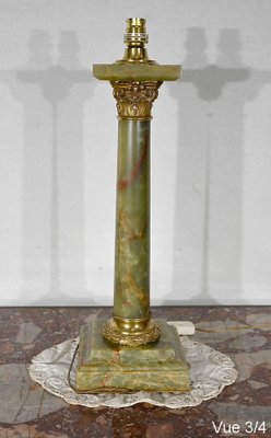 Early 20th Century Empire Column Lamp in Green Onyx-RVK-1452803