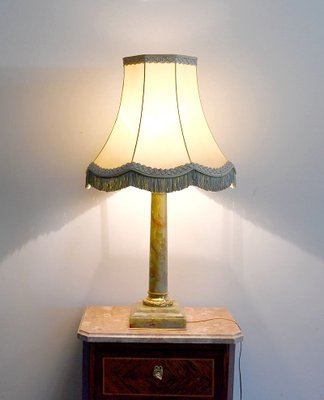 Early 20th Century Empire Column Lamp in Green Onyx-RVK-1452803