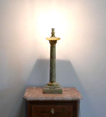 Early 20th Century Empire Column Lamp in Green Onyx-RVK-1452803