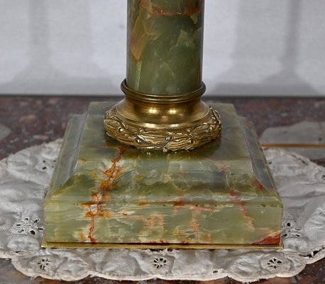 Early 20th Century Empire Column Lamp in Green Onyx-RVK-1452803