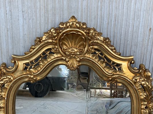 Early 20th Century French Empire Carved Giltwood Mirror-PSK-1072426