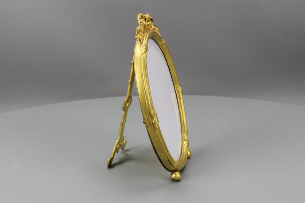 Early 20th Century French Louis XVI Bronze Oval Desktop Picture Frame, 1890s-KEG-1672961