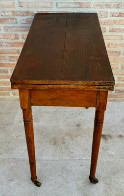 Early 20th Century French Walnut Game Table with Wheels, 1920s-NOU-2018312