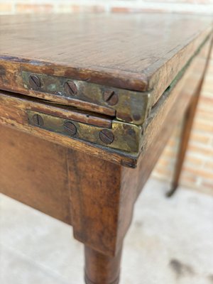 Early 20th Century French Walnut Game Table with Wheels, 1920s-NOU-2018312