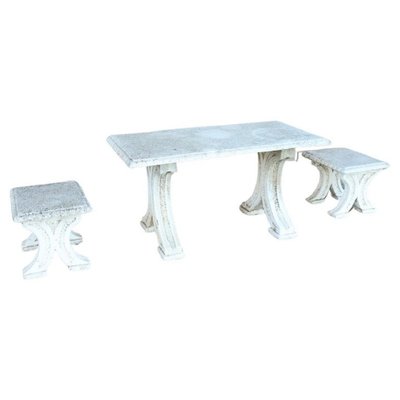 Early 20th Century Garden Table and Stools, Set of 3-DCO-1740917