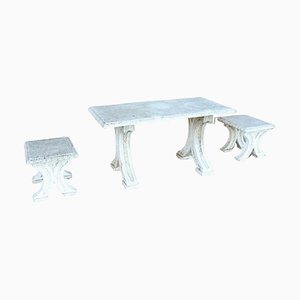 Early 20th Century Garden Table and Stools, Set of 3-DCO-1740917