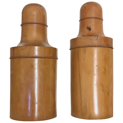 Early 20th Century Italian Boxwood Pharmacy Bottles, Set of 2-JDR-1126121