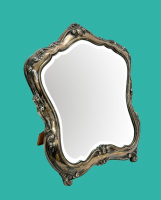 Early 20th Century Italian Louis XV Style 800 Silver Table Mirror, 1930s-JDR-1441780