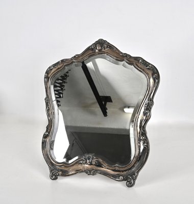 Early 20th Century Italian Louis XV Style 800 Silver Table Mirror, 1930s-JDR-1441780