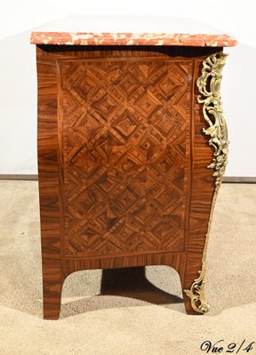 Early 20th Century Louis XIV-Louis XV Transition Style Marquetry Chest of Drawers-RVK-1800456