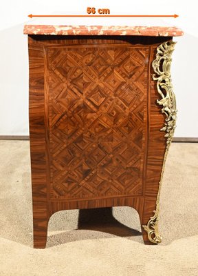 Early 20th Century Louis XIV-Louis XV Transition Style Marquetry Chest of Drawers-RVK-1800456