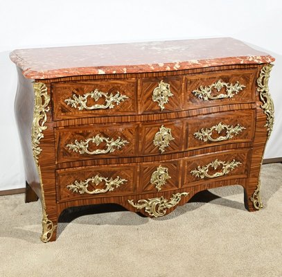 Early 20th Century Louis XIV-Louis XV Transition Style Marquetry Chest of Drawers-RVK-1800456