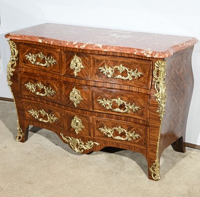 Early 20th Century Louis XIV-Louis XV Transition Style Marquetry Chest of Drawers-RVK-1800456