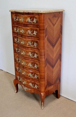 Early 20th Century Louis XV Style Marquetry Chest of Drawers-RVK-1328972